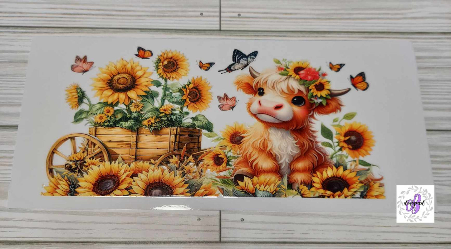 WAGON COW SUNFLOWER BUTTERFLY