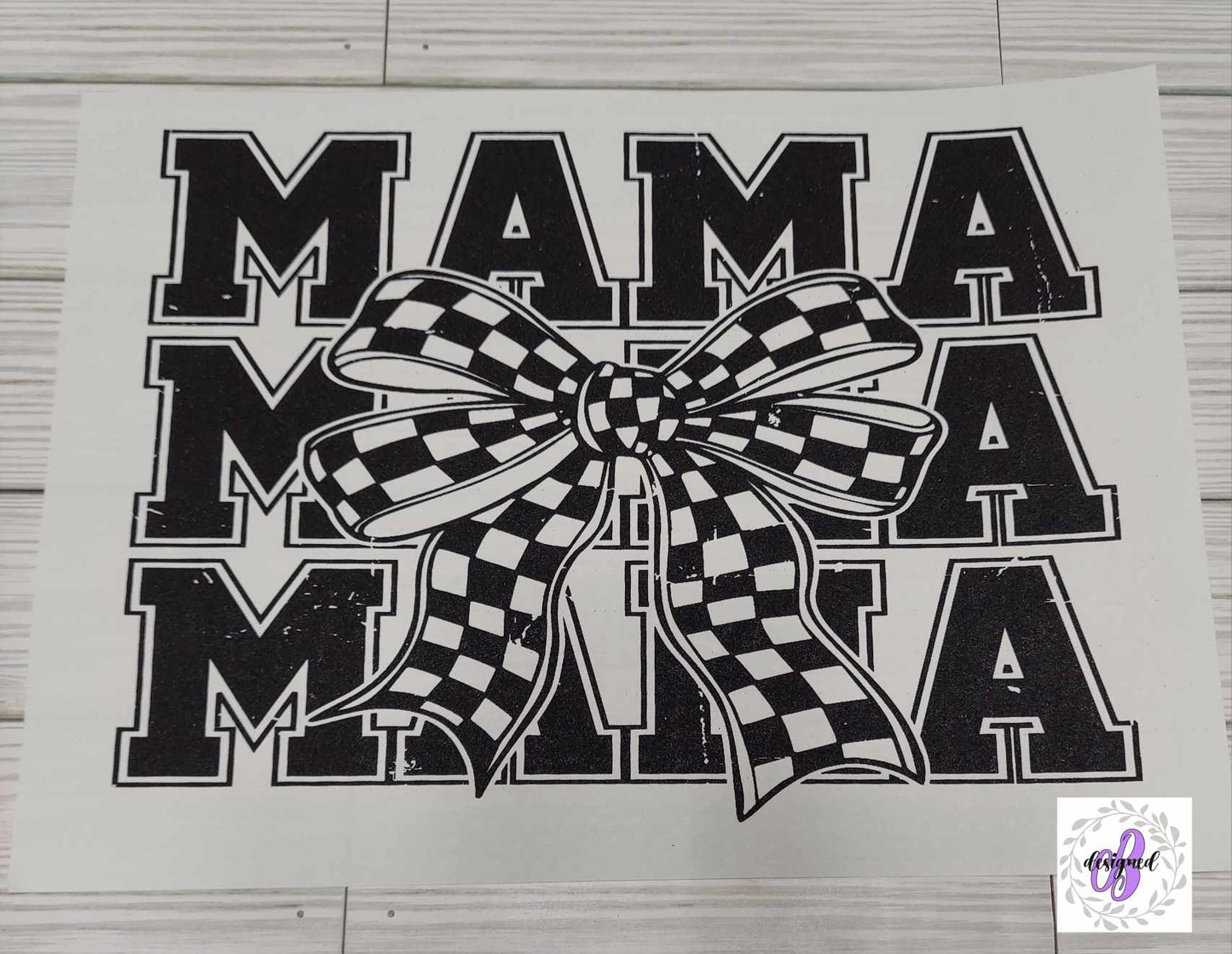 MAMA MAMA MAMA STACKED BOW CHECKERED